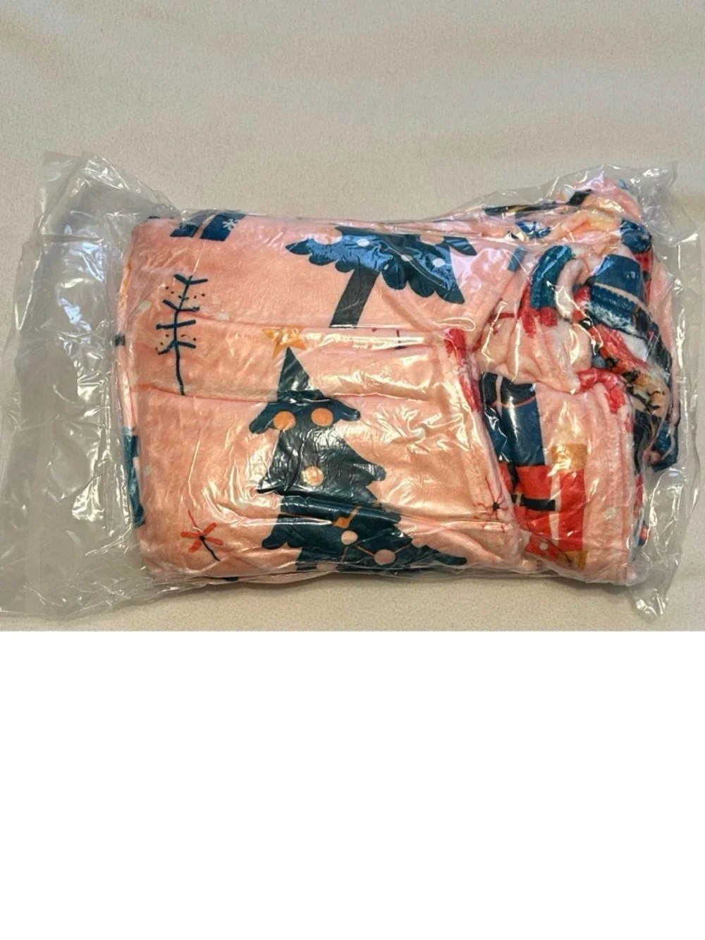 Pink Nutcracker & Christmas Tree Throw Blanket